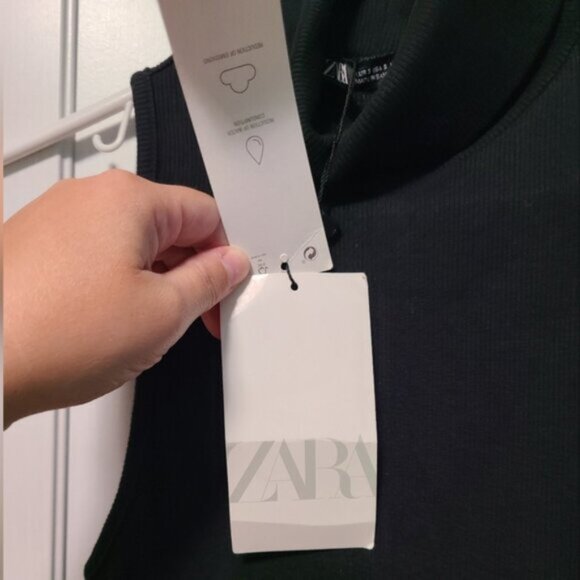 ZARA Ladies Sleeveless Ribbed Turtleneck Knit Sweater Maxi Dress Small - Picture 7 of 11